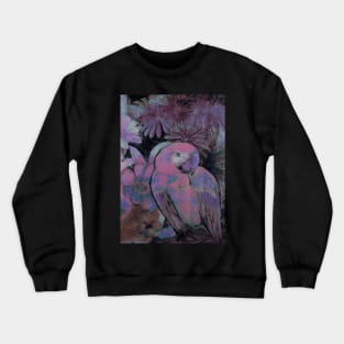 PURPLE TROPICAL EXOTIC MACAW DECO POSTER ART BIRD PRINT Crewneck Sweatshirt